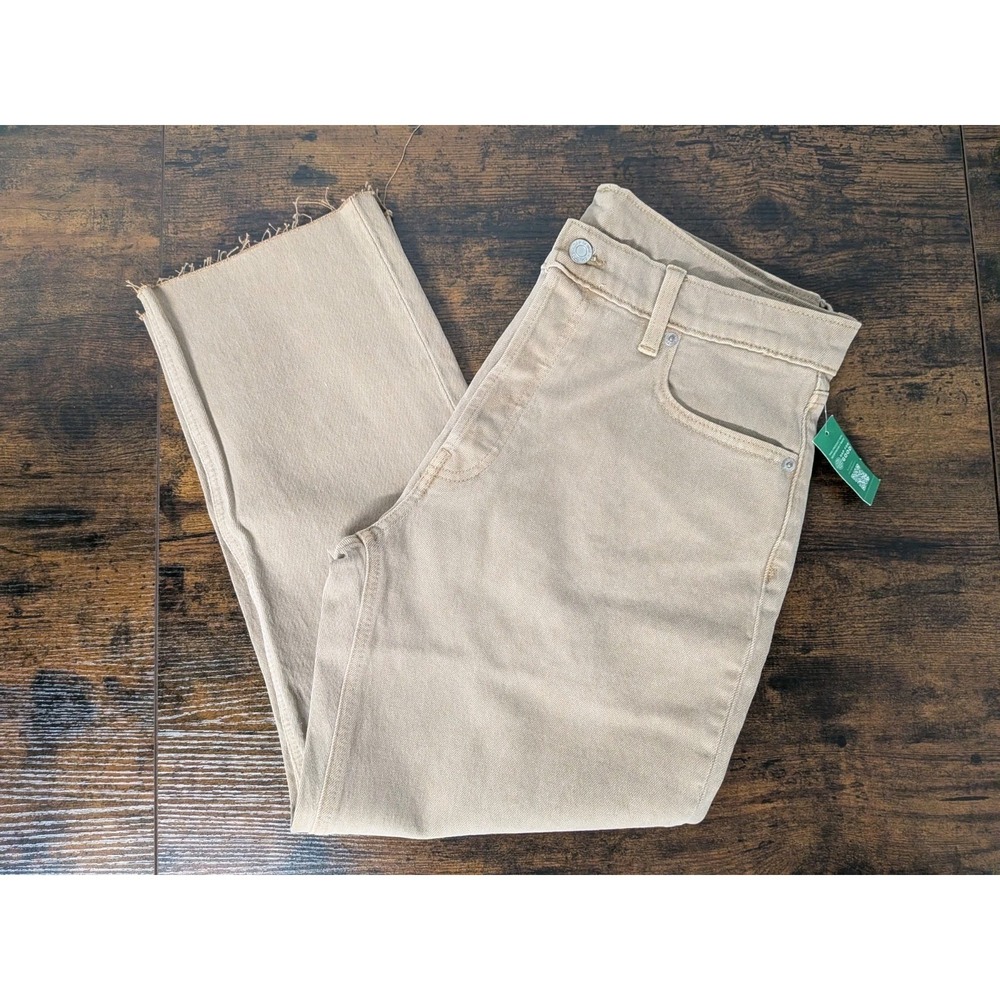 GAP Cheeky Petite High Rise Ankle Jeans Cut Off Tan NWT Size 10P /‎ 30P